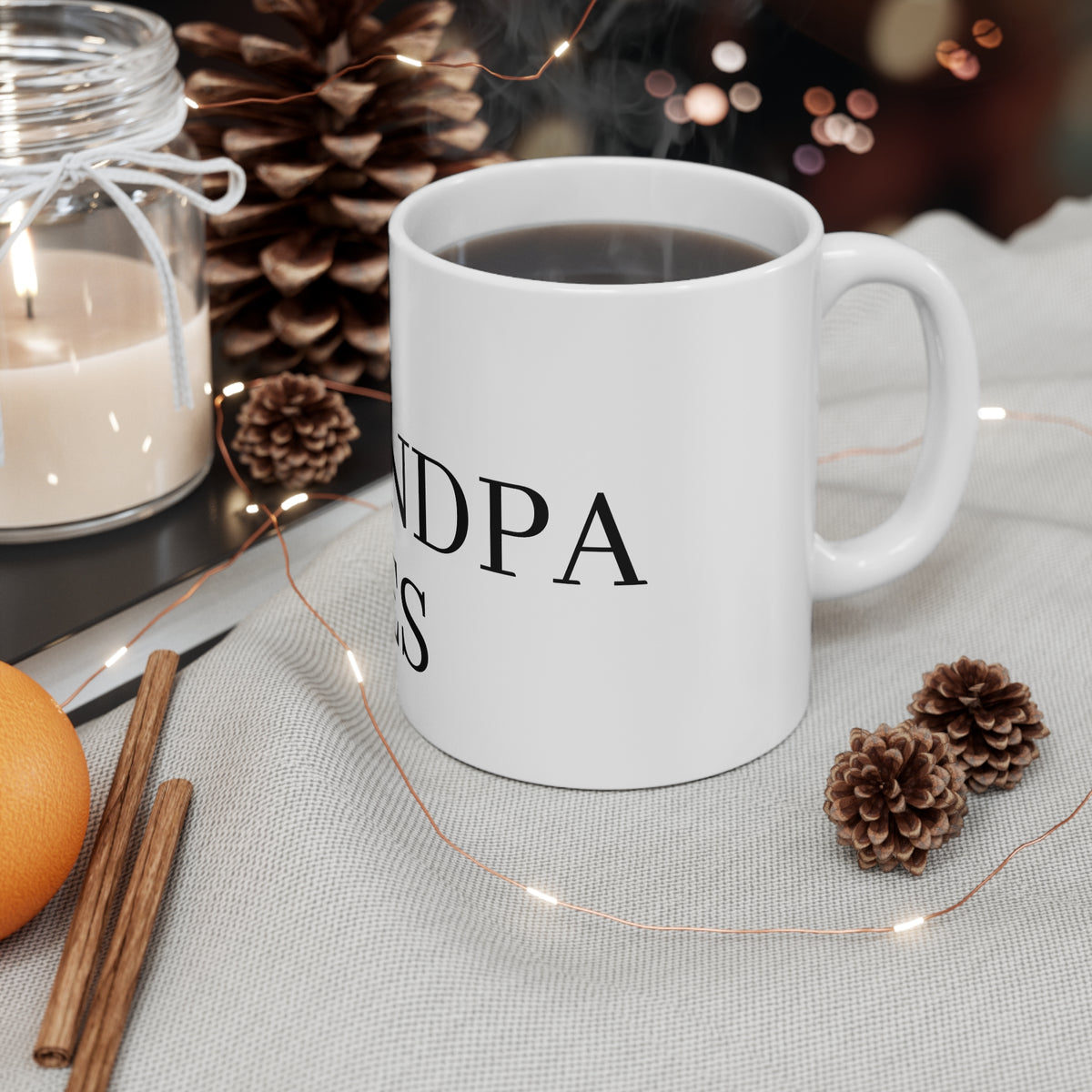 Printify 11oz ceramic mug featuring a white background and a comfortable handle, perfect for coffee or tea.