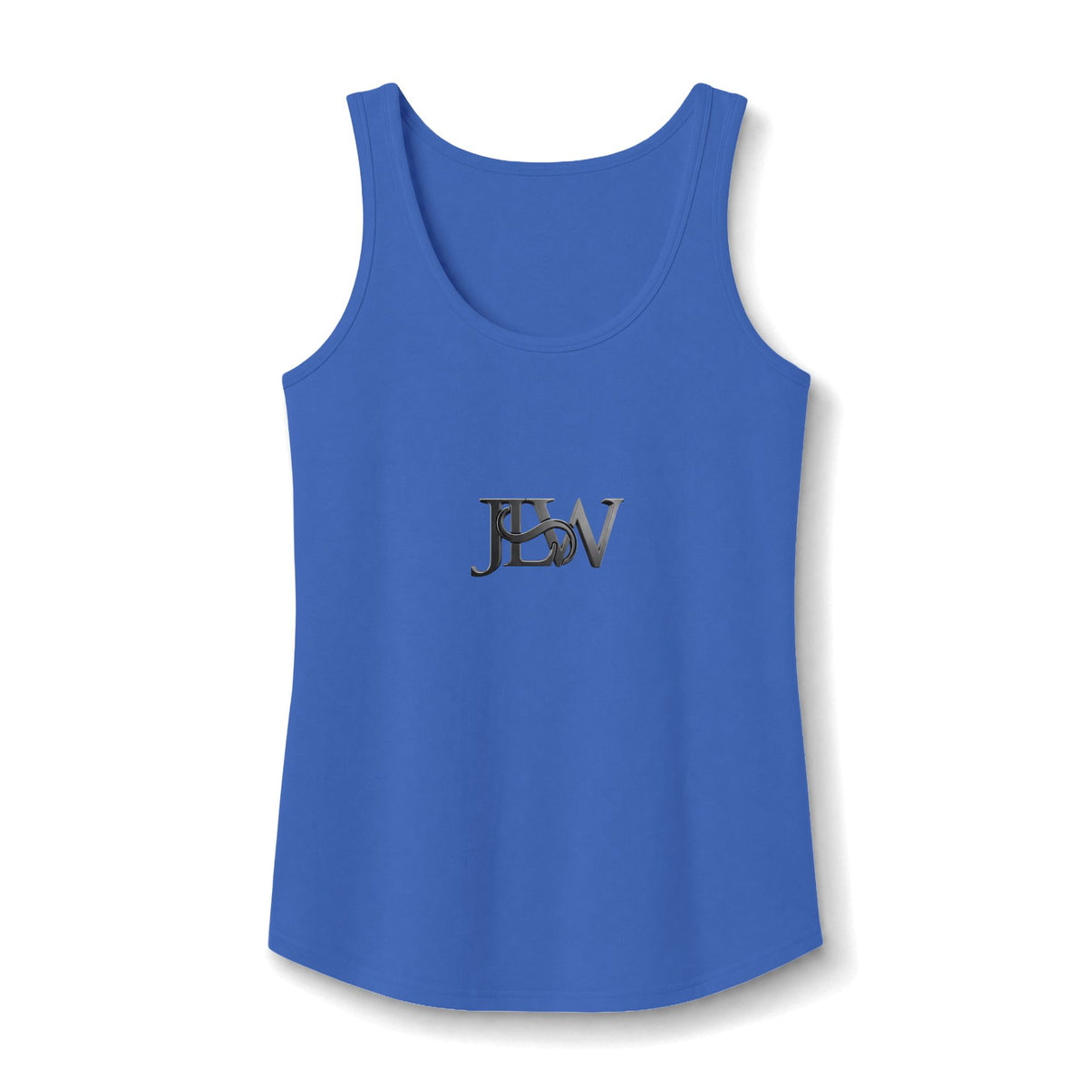 Women's core cotton tank top by Printify, plain white sleeveless top with a round neckline, perfect for casual wear.