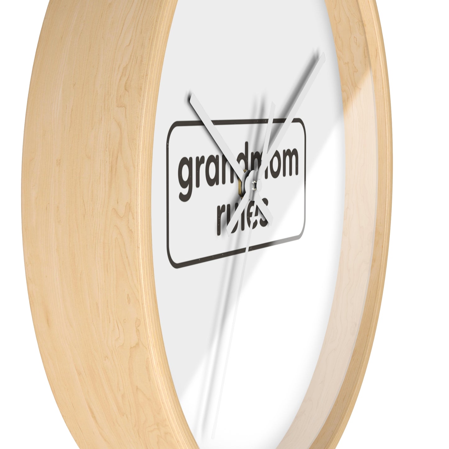 Printify wall clock for home decor, round design with black frame and white clock face showing time.