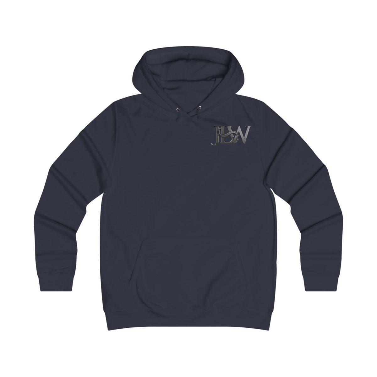 Printify Girlie College Hoodie, pink casual hoodie with college-inspired design, front view showing logo and soft fabric texture.