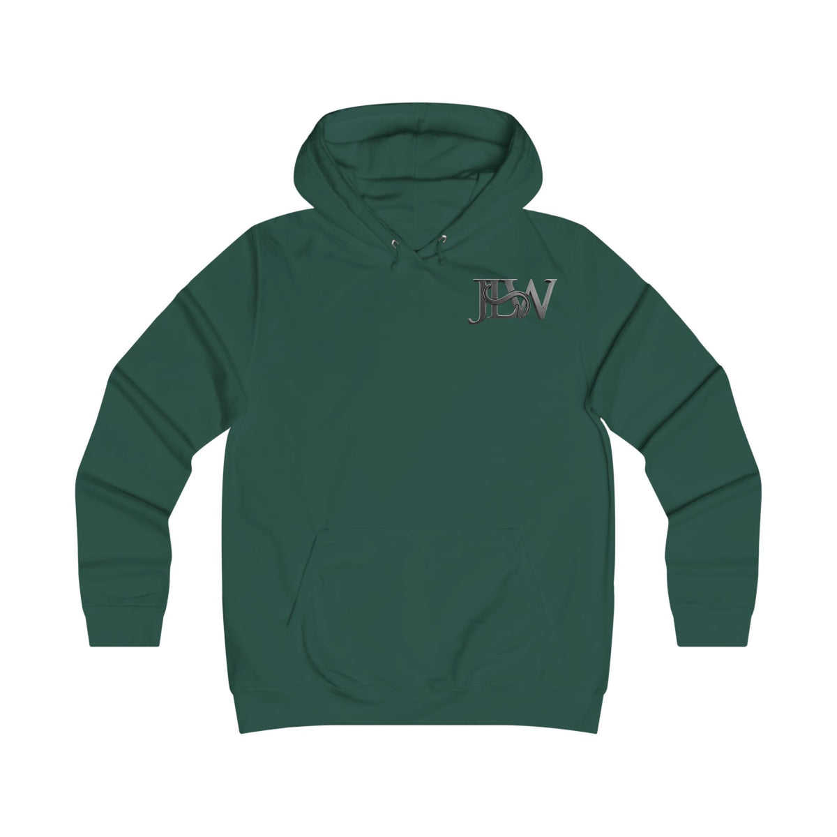Girlie College Hoodie by Printify featuring a cozy design with a hood, front pocket, and stylish college-inspired print.