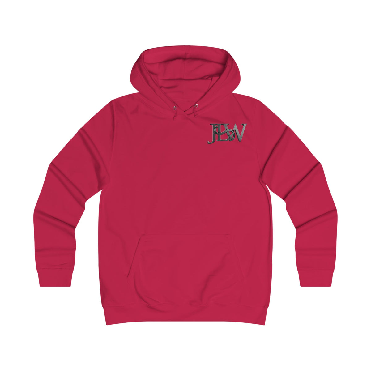 Printify Girlie College Hoodie shown in soft fabric with a casual fit, featuring a classic hoodie style and subtle college-inspired design.