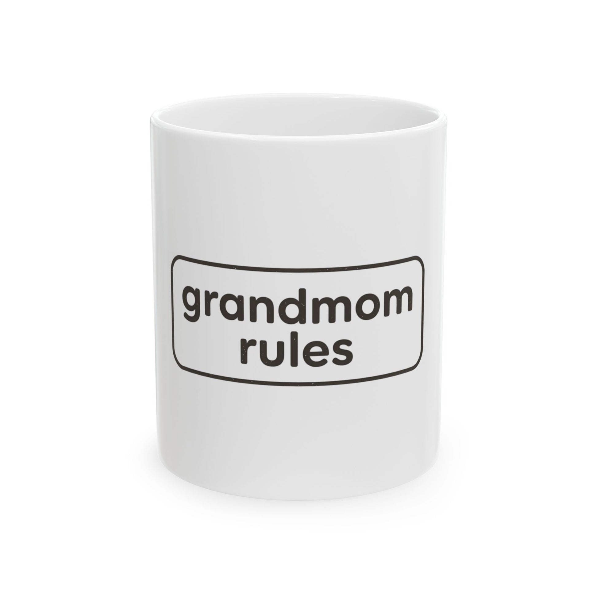 Printify grandparents ceramic mug in 11oz and 15oz sizes, featuring a white ceramic mug with a personalized design.
