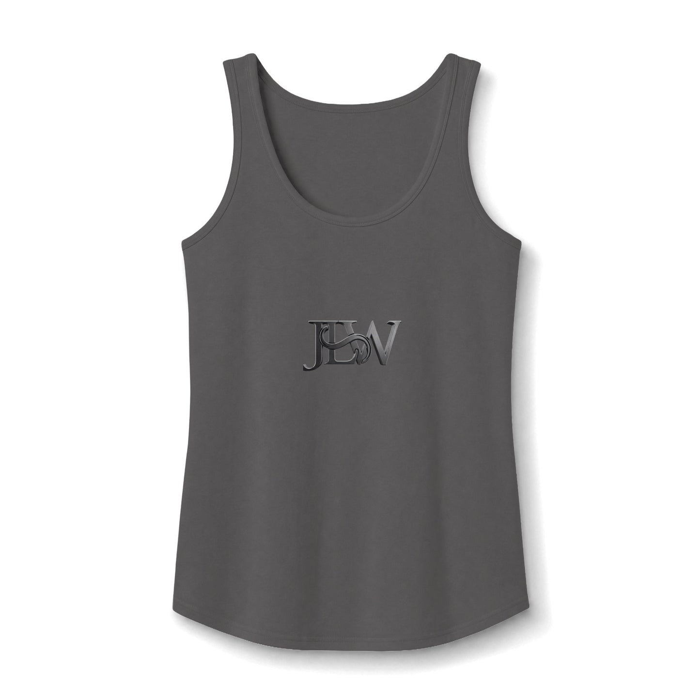 Women's cotton tank top by Printify, front view showing soft white fabric and classic sleeveless design.
