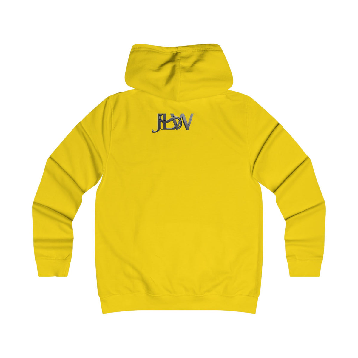 Printify Girlie College Hoodie, soft cotton hoodie with girl-themed design, casual style, front view showing hood and graphic print.
