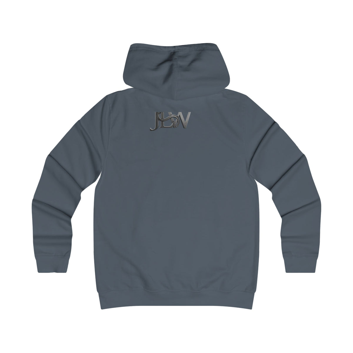 Girlie College Hoodie by Printify featuring a casual hoodie with a feminine design and comfortable fit, shown on a model.