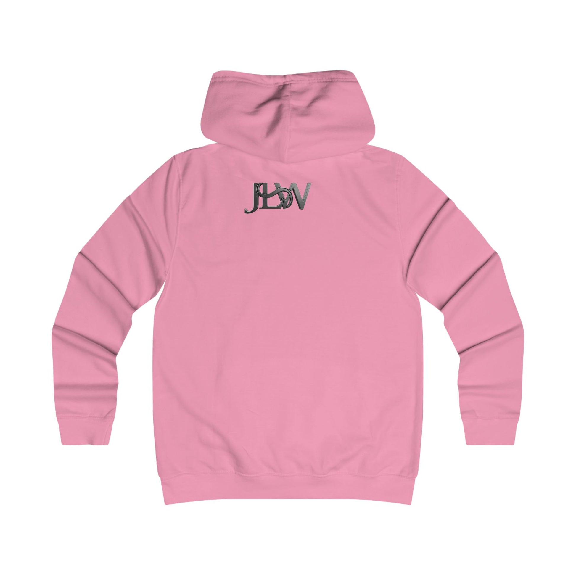 Girlie College Hoodie by Printify featuring a casual fit and college-inspired design, shown in a soft fabric with a hood and front pocket.