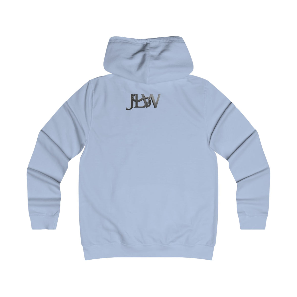 Girlie College Hoodie by Printify featuring a casual hoodie with a graphic design, displayed on a mannequin.