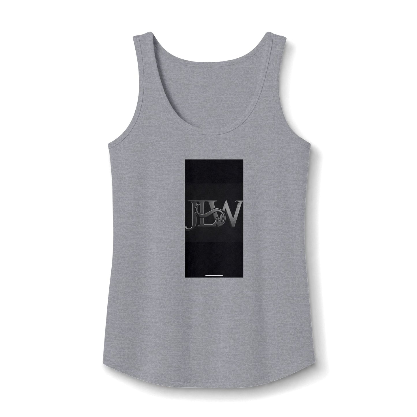 Women's core cotton tank top by Printify, plain white sleeveless shirt with round neckline and soft fabric.