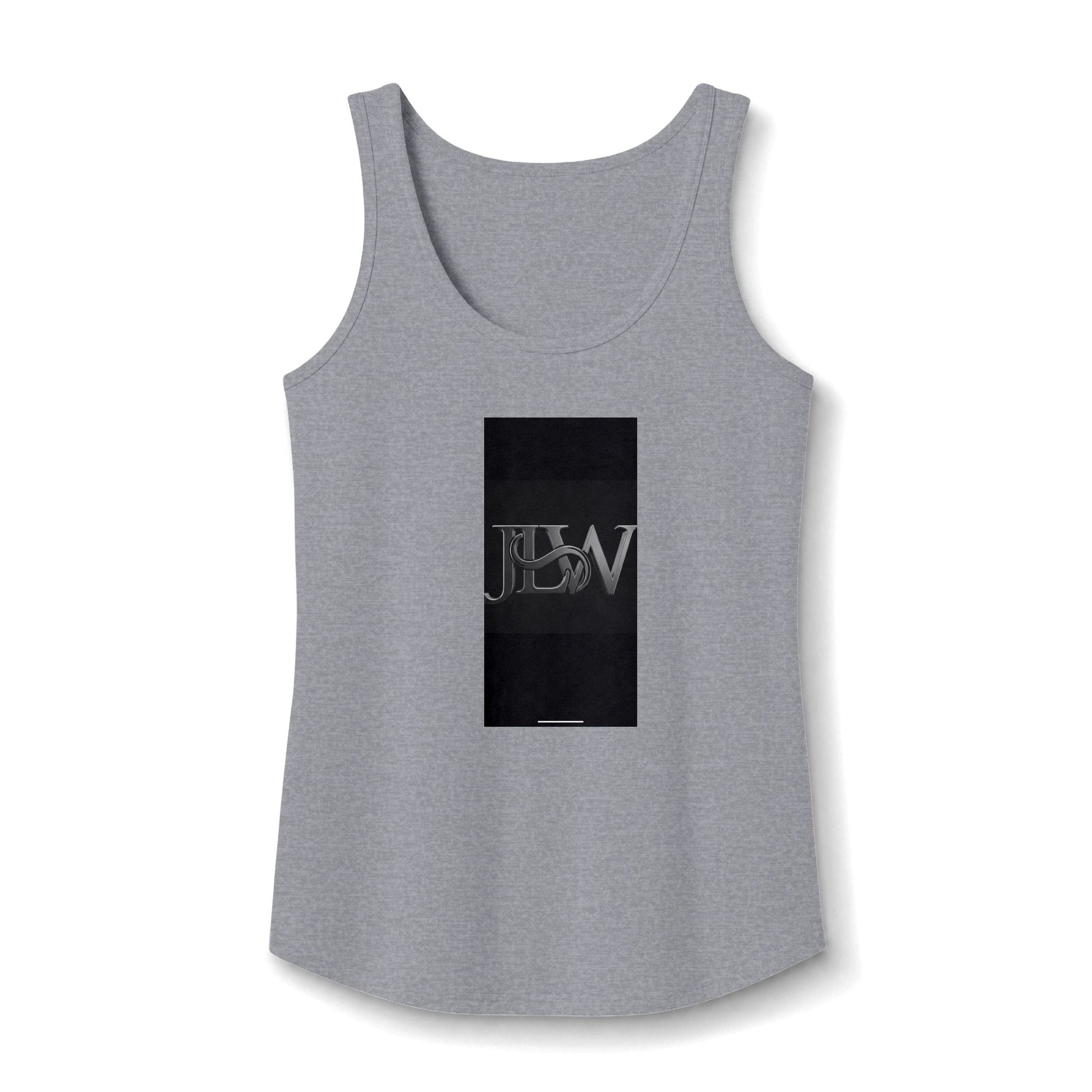 Women's core cotton tank top by Printify, plain white sleeveless shirt with round neckline and soft fabric.