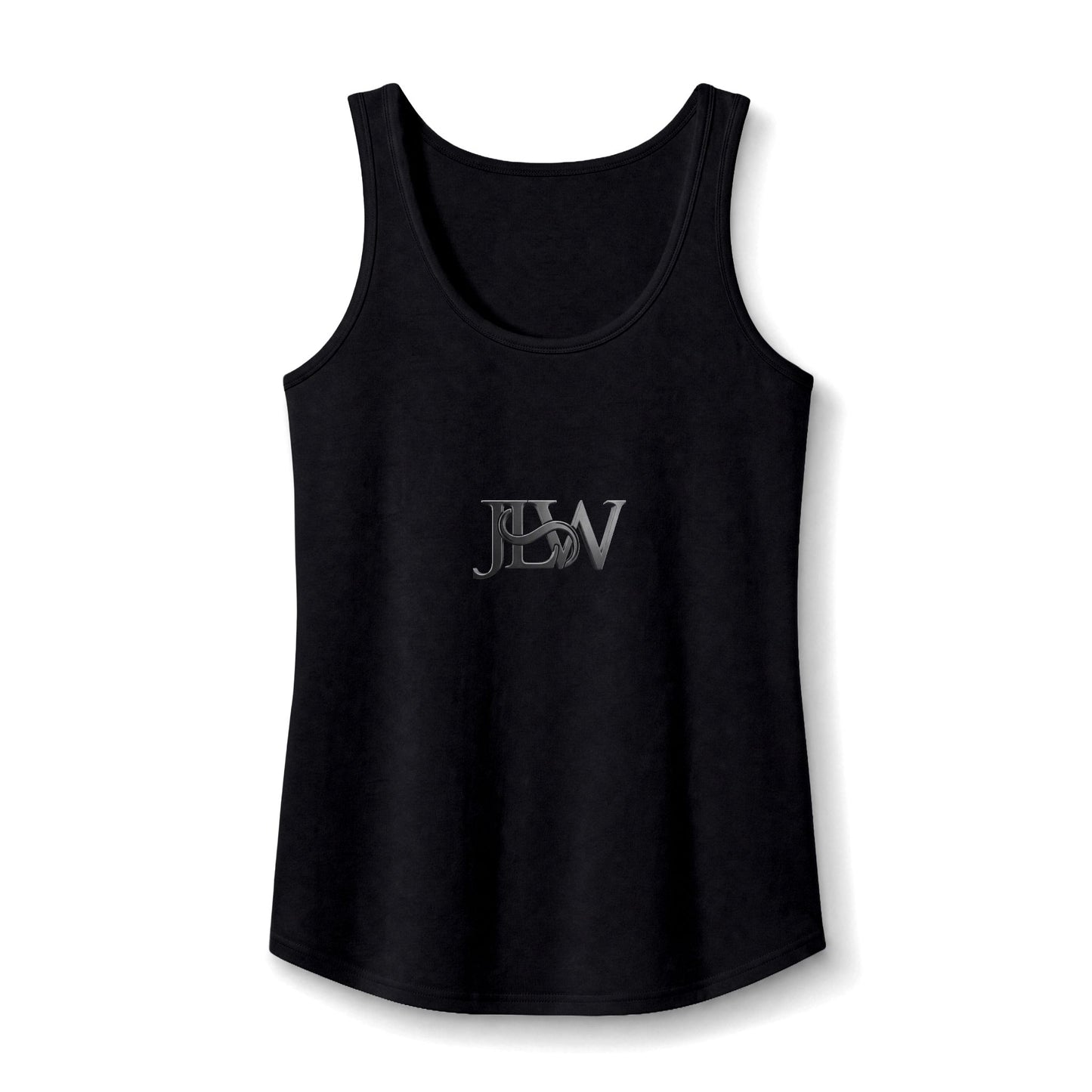 Women's core cotton tank top by Printify, plain white sleeveless shirt with round neckline, perfect for casual wear.