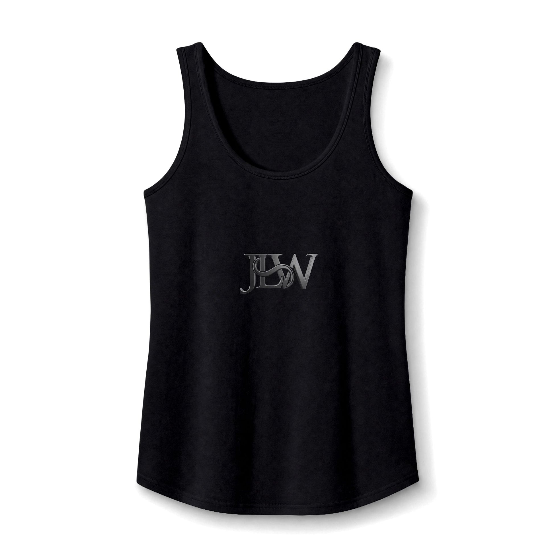Women's core cotton tank top by Printify, plain white sleeveless shirt with round neckline, perfect for casual wear.