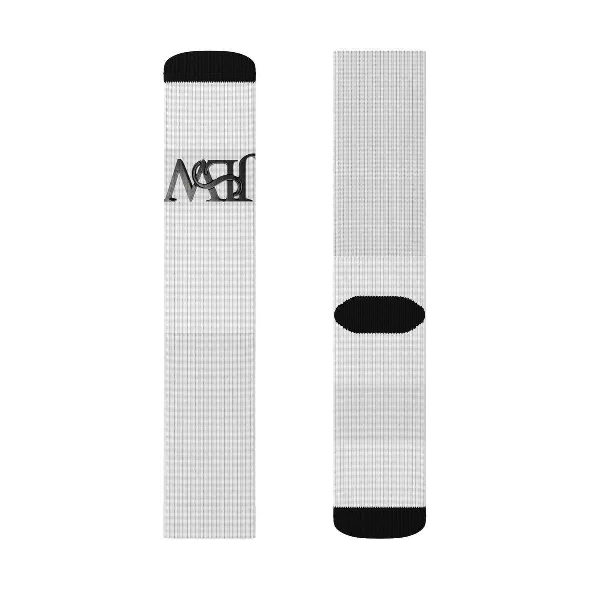 All-over print sublimation socks featuring vibrant, colorful designs from Printify, showcasing detailed patterns and bright visuals.