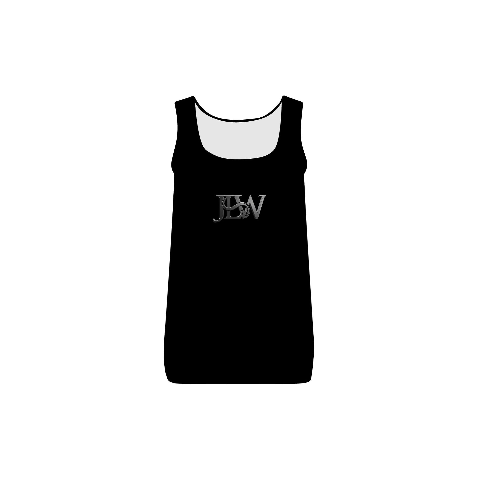 Women's core cotton tank top by Printify, beige sleeveless shirt with round neckline and simple design.