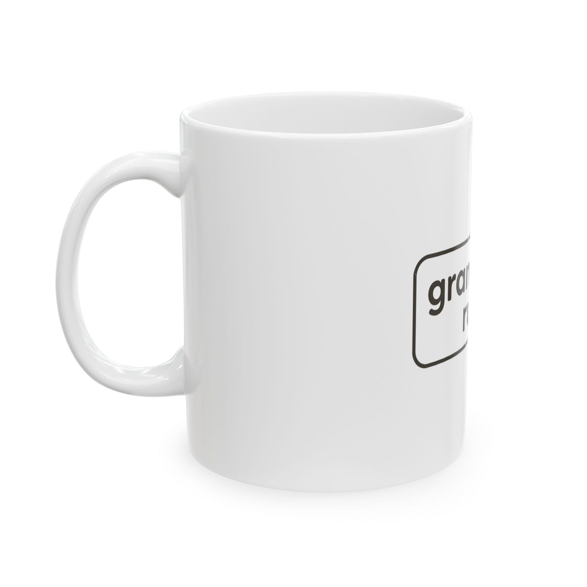 Printify Grandparents ceramic mug in 11oz or 15oz size, featuring a stylish design on white ceramic surface.