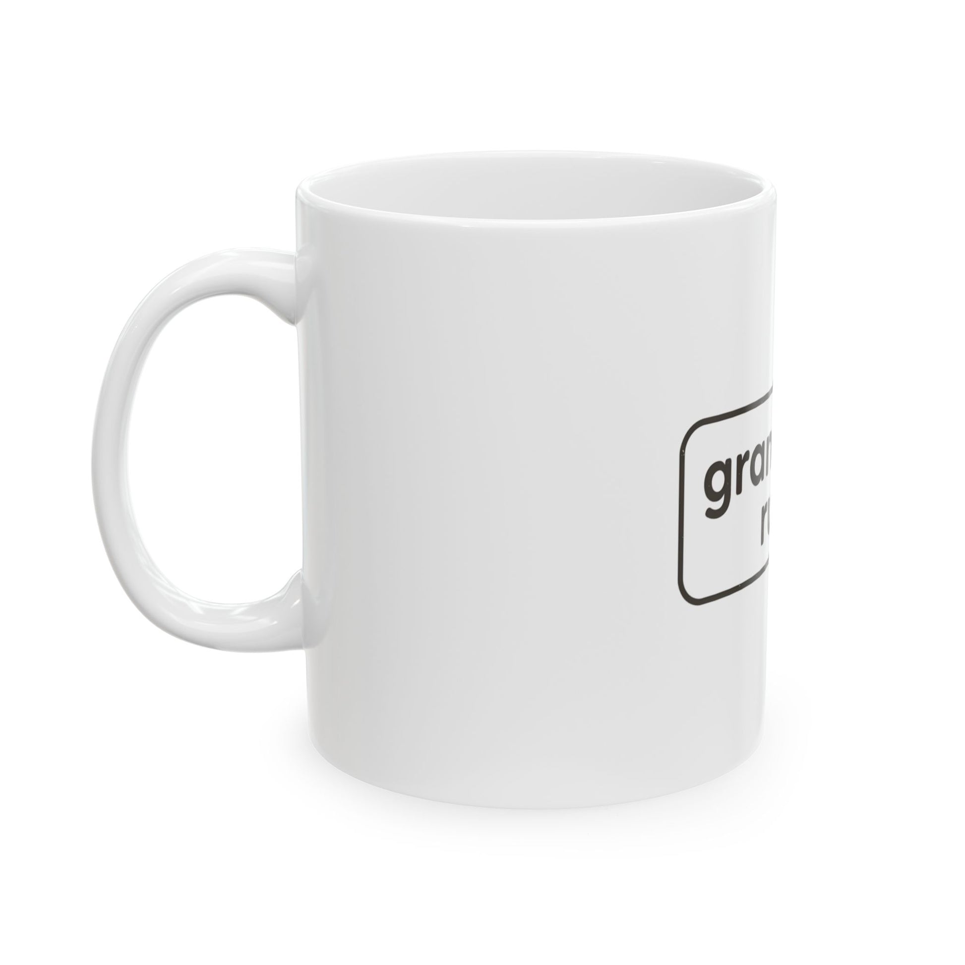 Printify Grandparents ceramic mug in 11oz or 15oz size, featuring a stylish design on white ceramic surface.